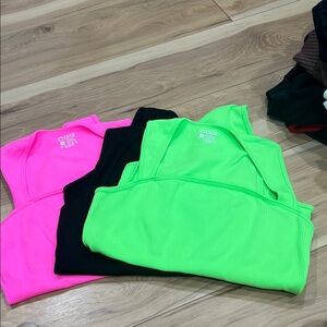 Neon Pink, Green and black contouring bodysuits